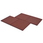 vidaXL Carreaux de protection antichoc 24pc Caoutchouc 50x50x3cm Rouge