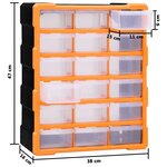 vidaXL Organisateur multi-tiroirs avec 18 tiroirs centraux 38x16x47 cm