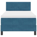 vidaXL Lit Box Spring avec Matelas & LED Bleu Foncé 80x200 cm Velours