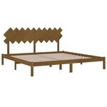 vidaXL Cadre de lit sans matelas marron miel 200x200 cm bois massif