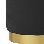 vidaXL Tabouret de rangement rond Noir Velours