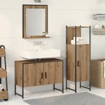 vidaXL Ensemble de meubles de salle de bain 3 pièces en chêne artisanal en bois d'ingénierie