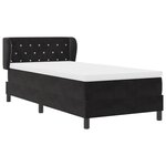 Lit à sommier à ressorts avec matelas vidaXL Noir 90x200 cm Velours