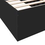 vidaXL Cadre de lit noir 75x190 cm bois d'ingénierie