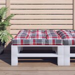 vidaXL Coussin de palette motif à carreaux rouge 70x70x12 cm tissu