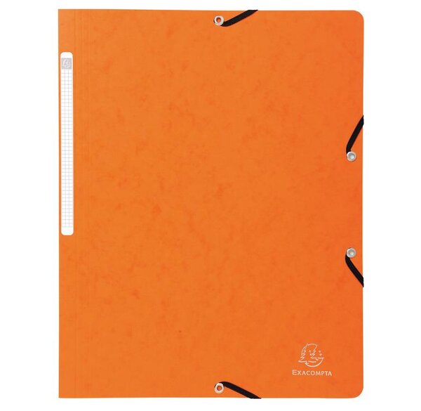 Chemise à élastique sans rabat carte lustrée 355g A4 Orange EXACOMPTA