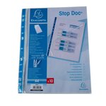 Sachet De 10 Pochettes Perforées Stop Doc Ouverture En Coin - Polypropylène Lisse 6/100e - A4 - Incolore - X 10 - Exacompta