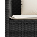vidaXL Banc de jardin avec coussins noir résine tressée