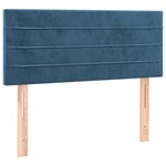 vidaXL Tête de lit à LED Bleu foncé 100x5x78/88 cm Velours