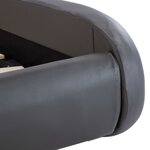 vidaXL Cadre de lit avec LED Gris Similicuir 100 x 200 cm