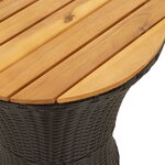 vidaXL Table d'appoint de jardin forme tambour noir rotin bois massif