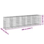 vidaXL Panier gabion avec couvercle 600x100x150 cm fer galvanisé
