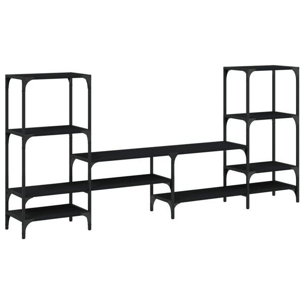 vidaXL Meuble TV noir 206 5x28 5x95 cm Bois d'ingénierie