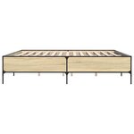 vidaXL Cadre de lit chêne sonoma 200x200 cm bois d'ingénierie et métal