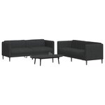 vidaXL Ensemble de canapés 2 Pièces noir tissu