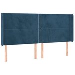 vidaXL Tête de lit avec oreilles Bleu foncé 183x16x118/128 cm Velours