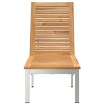 vidaXL Chaise longue avec roues 207x58x35 cm en bois massif acacia et acier inoxydable