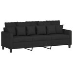 vidaXL Ensemble de canapés 4 Pièces avec coussins noir tissu