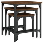 vidaXL Tables basses gigognes 3 Pièces chêne marron bois d'ingénierie