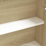 vidaXL Armoire à miroir de salle de bain 60x15x75cm MDF Blanc et chêne