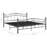 vidaXL Cadre de lit Noir Métal 200x200 cm