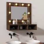 vidaXL Armoire à miroir avec LED Chêne marron 60x31 5x62 cm
