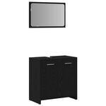 vidaXL Set de meubles de salle de bain 4 pièces chêne noir en bois d'ingénierie