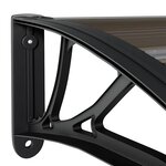 vidaXL Auvent de porte Noir 300x75 cm Polycarbonate