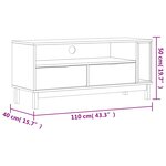 vidaXL Meuble TV FLAM 110x40x50 cm bois massif de pin
