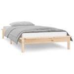 vidaXL Cadre de lit à LED 75x190 cm petit simple bois massif