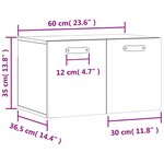 vidaXL Armoire murale Chêne fumé 60x36 5x35 cm Bois d'ingénierie