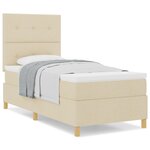 vidaXL Lit à ressorts avec matelas crème 100x200 cm tissu