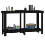 vidaXL Banc de travail Noir 140x50x80 cm Bois de pin massif