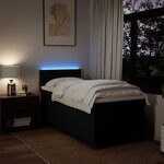 vidaXL Sommier à lattes de lit et matelas Noir 80x200 cm Tissu
