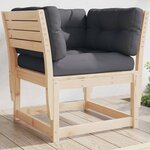 vidaXL Canapé de jardin accoudoirs avec coussins bois massif de pin