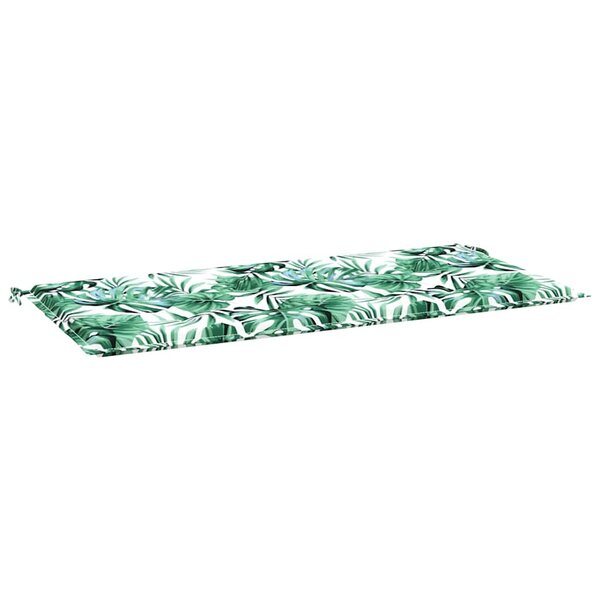 vidaXL Coussin de banc de jardin motif de feuilles 120x50x4 cm