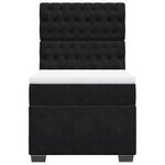 vidaXL Sommier à lattes de lit et matelas Noir 80x200 cm Velours