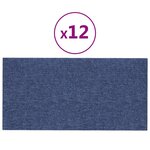 vidaXL Panneaux muraux 12 Pièces Bleu 60x30 cm Tissu 2 16 m²