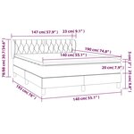 vidaXL Sommier à lattes de lit avec matelas Gris clair 140x190cm Tissu