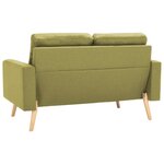 vidaXL Canapé à 2 places Vert Tissu