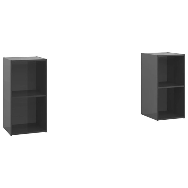 vidaXL Meubles TV 2 Pièces Gris brillant 72x35x36 5 cm Bois d'ingénierie