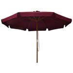 vidaXL Parasol d'extérieur avec mât en bois 330 cm Bordeaux