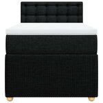 vidaXL Sommier à lattes de lit avec matelas Noir 90x190 cm Tissu