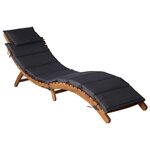 vidaXL Chaises longues et coussins 2 Pièces Gris foncé Bois massif acacia