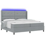 Cadre de lit Box Spring vidaXL avec matelas et lumière LED Gris clair 200x200 cm Tissu