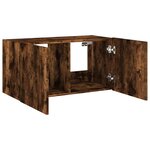 vidaXL Meuble TV mural avec lumières LED chêne fumé 80x35x41 cm