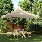 vidaXL Tente de réception pliable escamotable taupe 292x292x315 cm