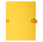 Chemise Pap.toilé sangle + Rabat Jaune EXACOMPTA