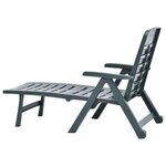 vidaXL Chaise longue pliable Plastique Vert