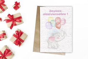 Carte à planter joyeux anniversaire